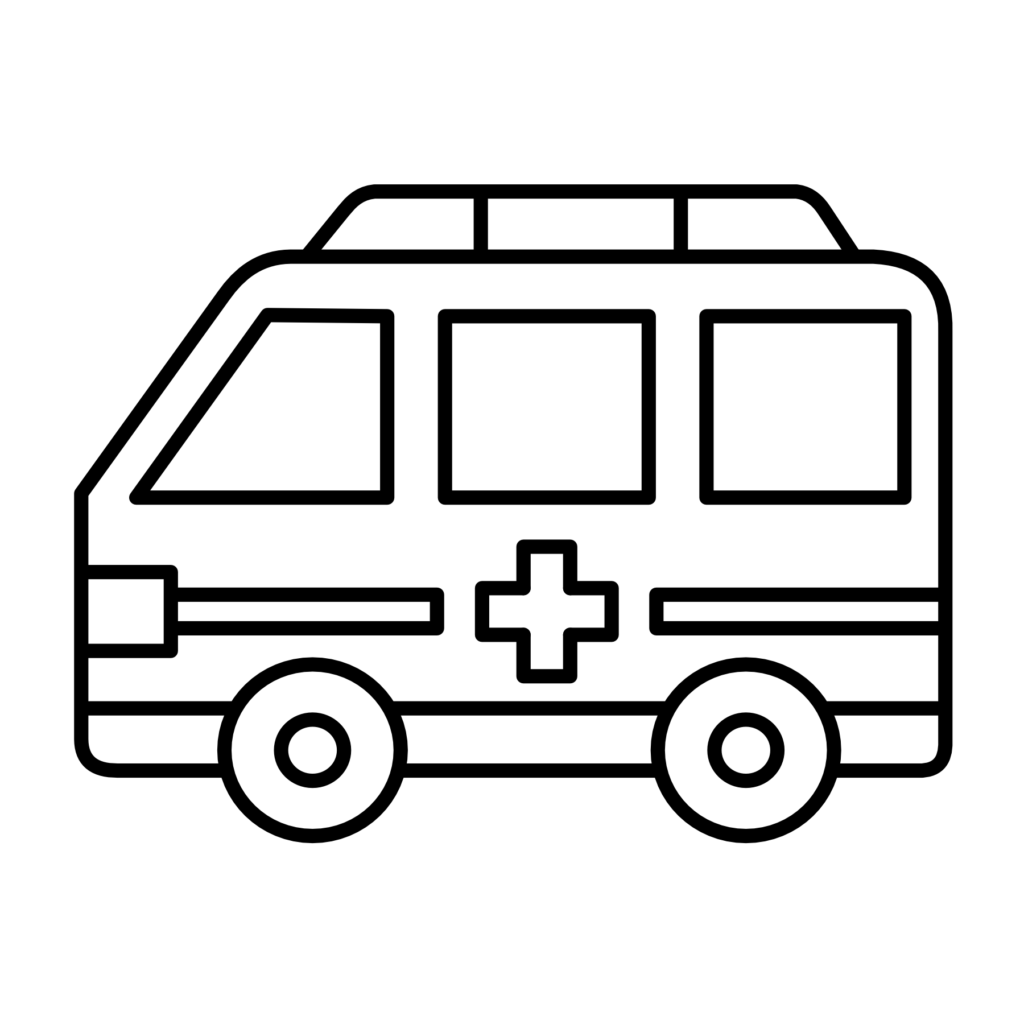 救急車（白黒）