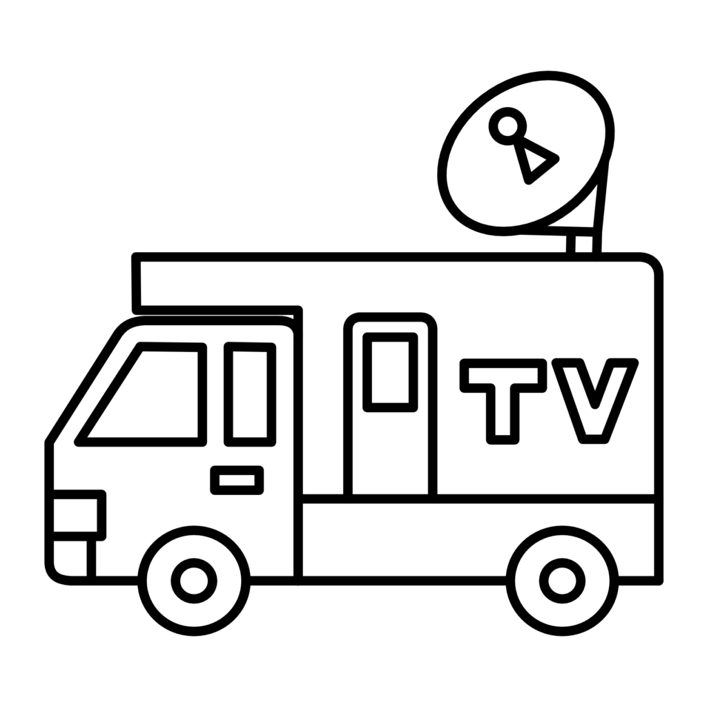 テレビ中継車（白黒）