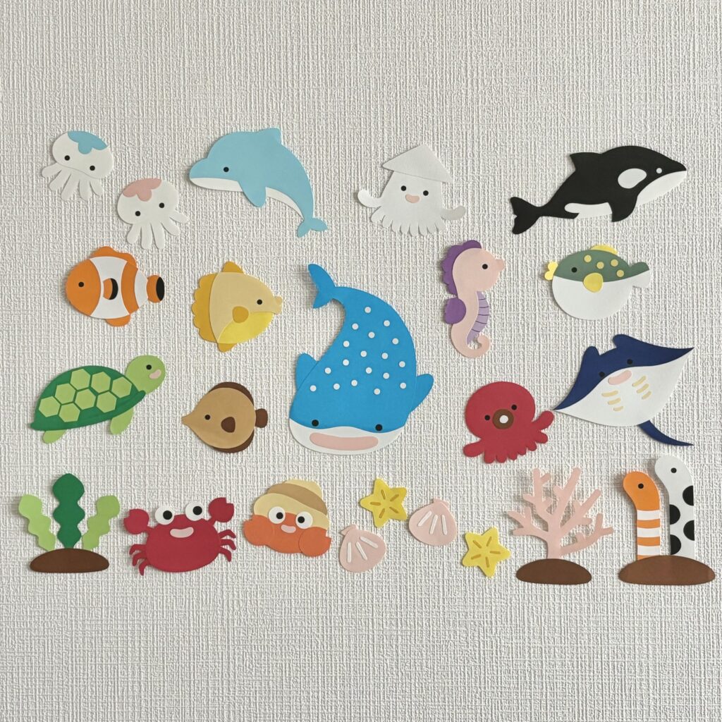 【壁面型紙】海の生き物たち